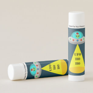 Christmas UFO Ho Ho Alien flying saucer Lip Balm