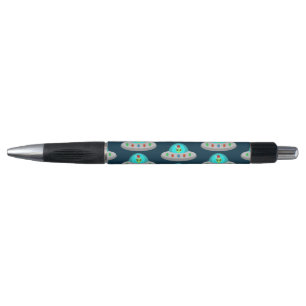 Christmas UFO Ho Ho Alien flying saucer Patterned Pen