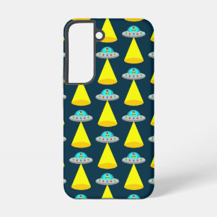 Christmas UFO Ho Ho Alien flying saucer Patterned Samsung Galaxy S22 Case