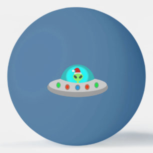 Christmas UFO Ho Ho Alien flying saucer Ping Pong Ball