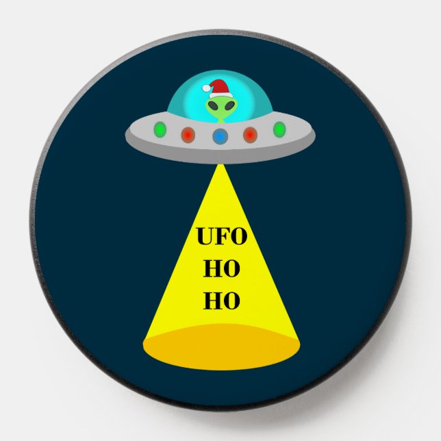Christmas UFO Ho Ho Alien flying saucer PopSocket (Popsocket)