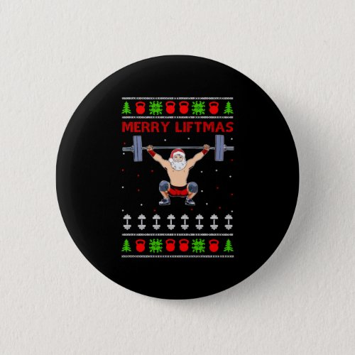 Christmas Ugly Christmas Weightlifting Button