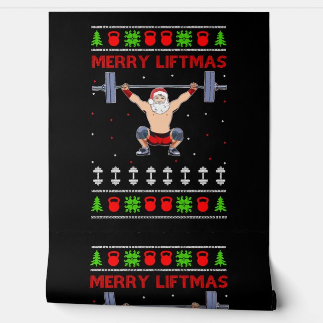 Christmas Ugly Christmas Weightlifting Wallpaper (Unrolling)