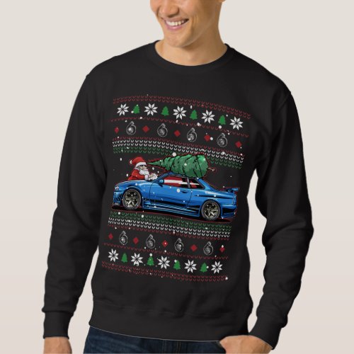 Christmas Ugly Nissan Skyline R34 Car Guy Gift Sweatshirt