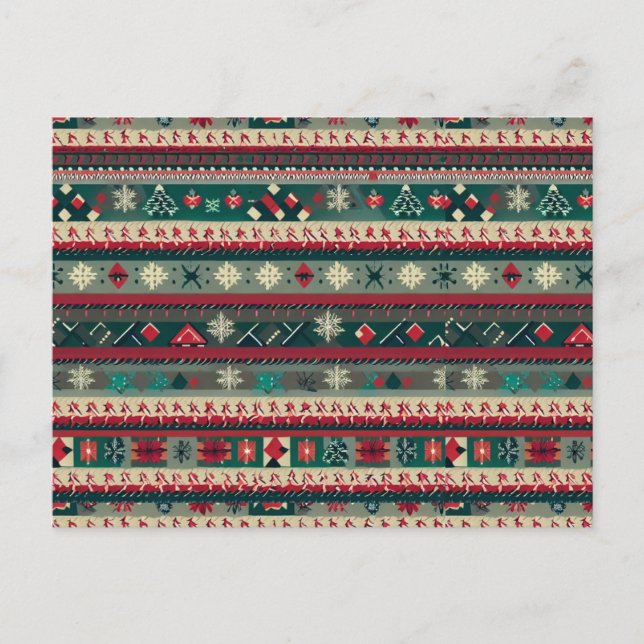 Christmas Ugly Sweater 4 Holiday Postcard (Front)