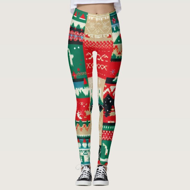 Christmas Ugly Sweater 8 Leggings (Front)