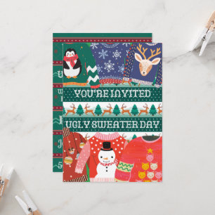 Christmas Ugly Sweater Day Funny Corporate Party Invitation
