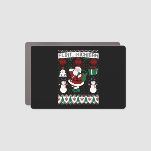 Christmas Ugly Sweater Flint Michigan Car Magnet