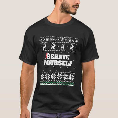 Christmas Ugly Sweater Funny Naughty List Behave Y