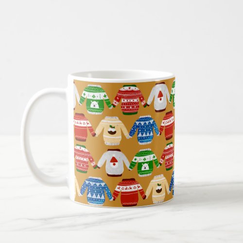 Christmas Ugly sweater Gold Coffee Mug