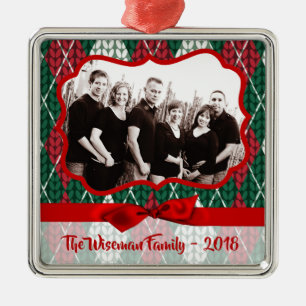 Christmas Ugly Sweater Green Yarn PHOTO Ornament