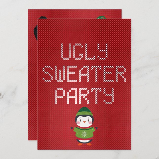 Christmas Ugly Sweater Party Invitation (Front/Back)