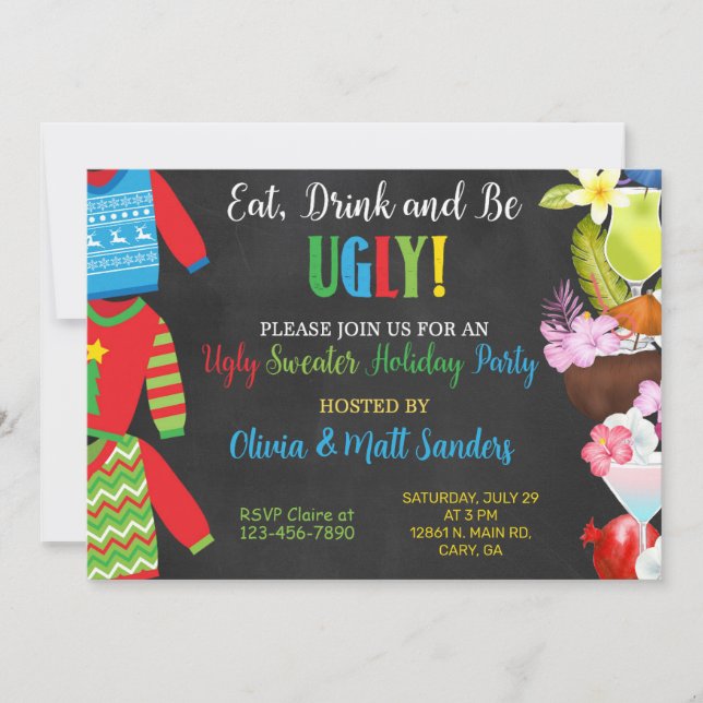 Christmas ugly sweater party invitation. invitation (Front)
