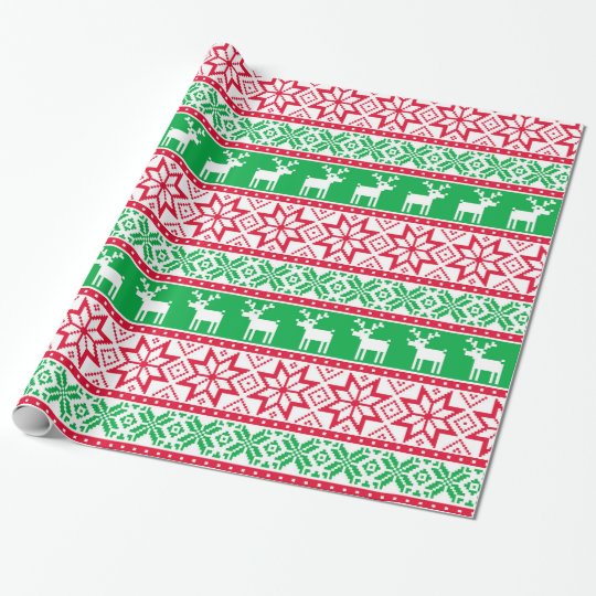 Christmas Ugly sweater pattern party wrap Wrapping Paper