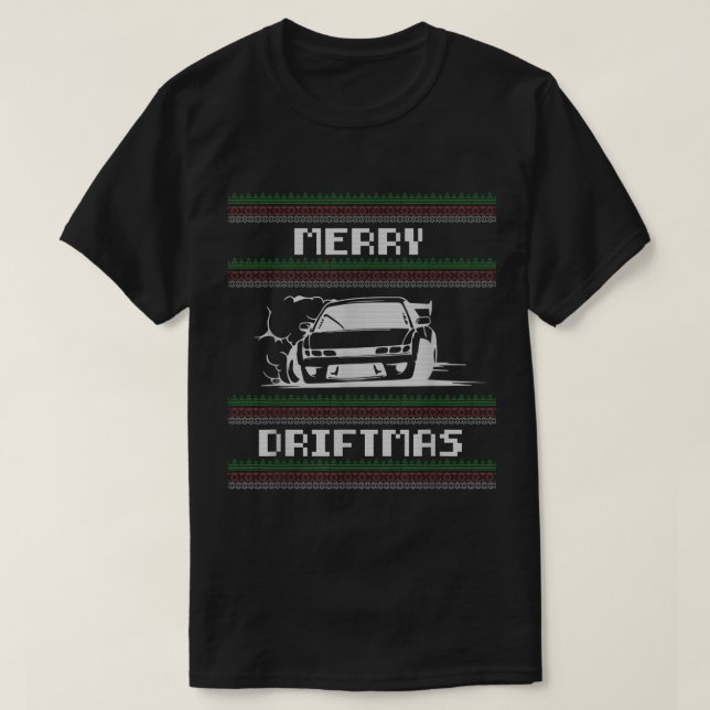 Christmas Ugly Sweater Pun  Merry Driftmas Car Dri (Design Front)