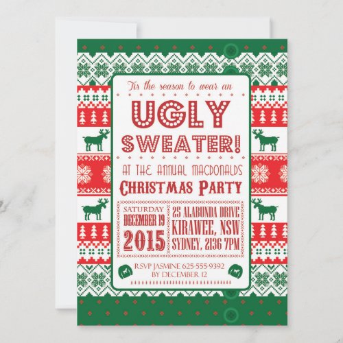 Christmas _ Ugly Sweater _ Tacky _ Invitation