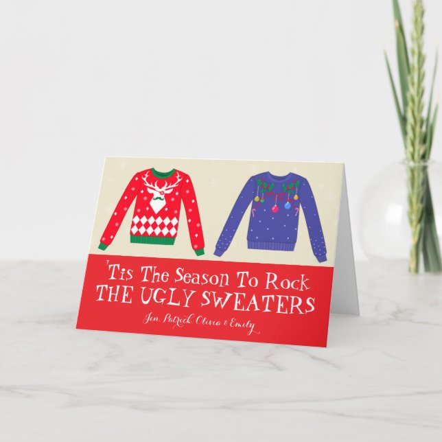 Christmas Ugly Sweaters Holiday Card (Front)