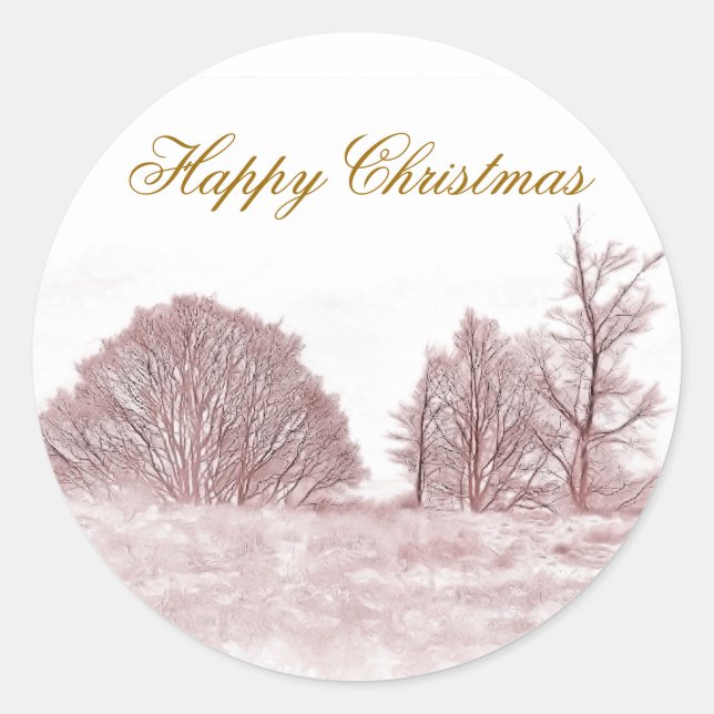 CHRISTMAS  UK CLASSIC ROUND STICKER (Front)