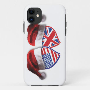 Christmas UK USA Patriotic Heats iPhone 11 Case
