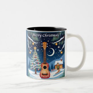 Christmas Ukulele Musical Instrument Music Winter Mug