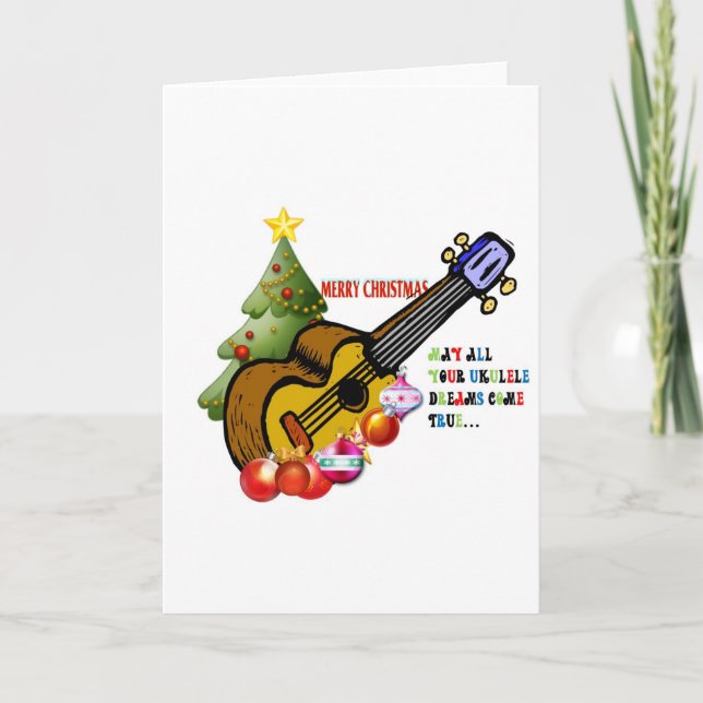 Christmas Ukulele Shirt Holiday Card (Front)