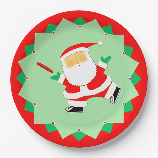 Christmas Ultimate Frisbee Paper Plates (Front)