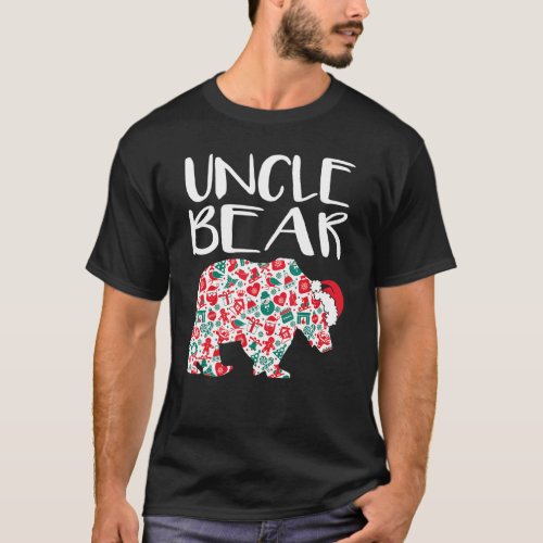 Christmas Uncle Bear Ornaments Santa Hat Family  1 T_Shirt
