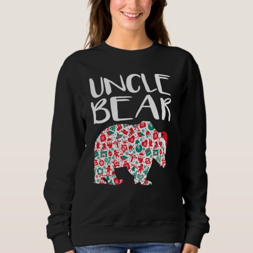 Christmas Uncle Bear Ornaments Santa Hat Family Sweatshirt