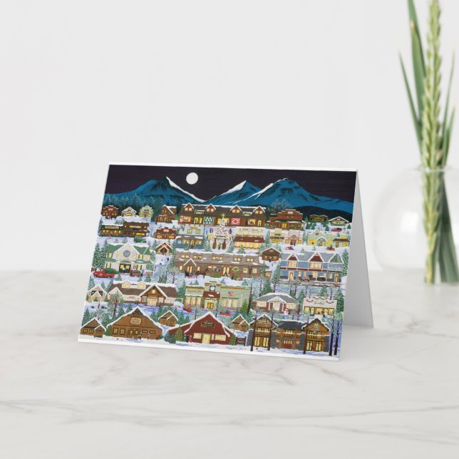 Christmas Under the Cascade Mountains Holiday Card (Front)