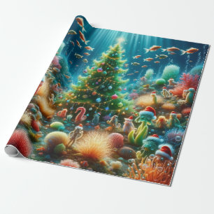 Christmas under the sea wrapping paper