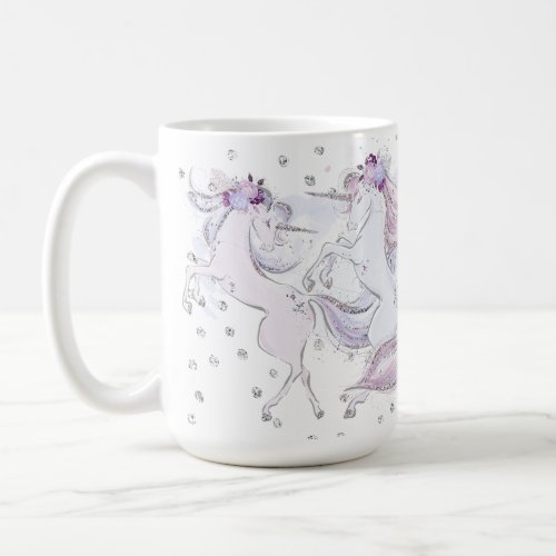 Christmas Unicorn and Sleigh Believe in Magic Coffee Mug