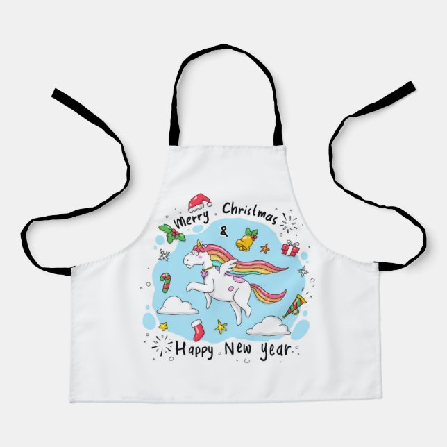 Christmas Unicorn Apron (Front)