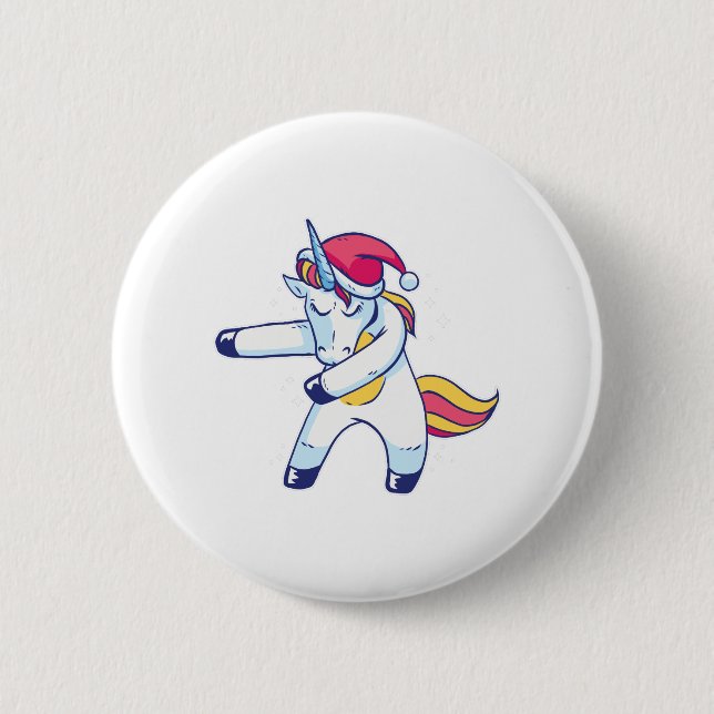 Christmas Unicorn Button (Front)