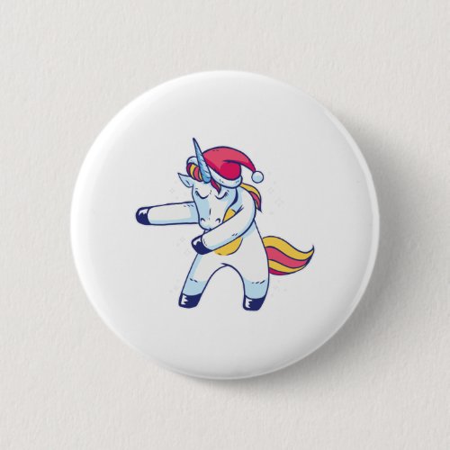 Christmas Unicorn Button