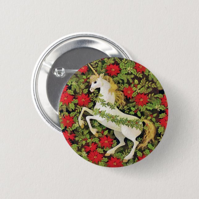 Christmas Unicorn Button (Front & Back)