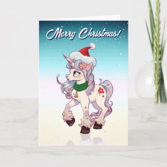 Christmas Unicorn Cartoon