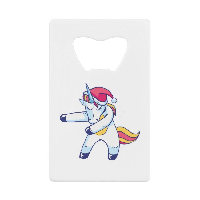 Christmas Unicorn Credit Card Bottle Opener