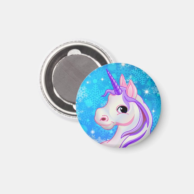 christmas unicorn cute holiday magnet (Front/Back)