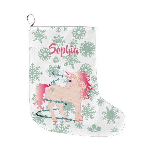 Christmas Unicorn Cute Large Christmas Stocking