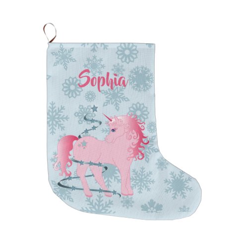 Christmas Unicorn Cute Large Christmas Stocking