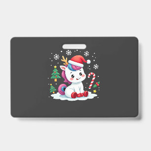 Christmas Unicorn Cute Magical Xmas Toddler Girls Badge