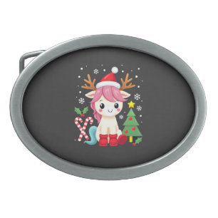 Christmas Unicorn Cute Magical Xmas Toddler Girls Belt Buckle
