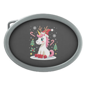 Christmas Unicorn Cute Magical Xmas Toddler Girls Belt Buckle