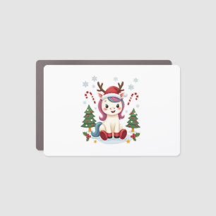 Christmas Unicorn Cute Magical Xmas Toddler Girls  Car Magnet