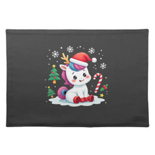 Christmas Unicorn Cute Magical Xmas Toddler Girls Cloth Placemat