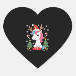 Christmas Unicorn Cute Magical Xmas Toddler Girls  Heart Sticker