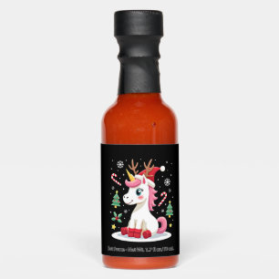 Christmas Unicorn Cute Magical Xmas Toddler Girls Hot Sauces