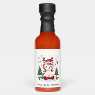 Christmas Unicorn Cute Magical Xmas Toddler Girls Hot Sauces