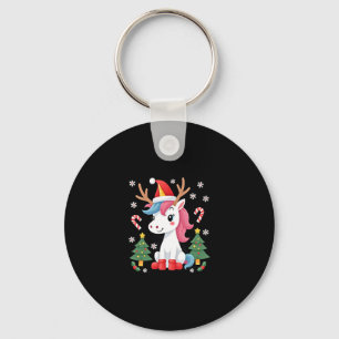 Christmas Unicorn Cute Magical Xmas Toddler Girls Keychain