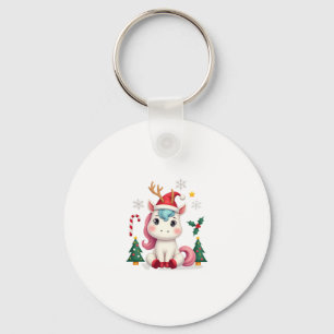 Christmas Unicorn Cute Magical Xmas Toddler Girls Keychain